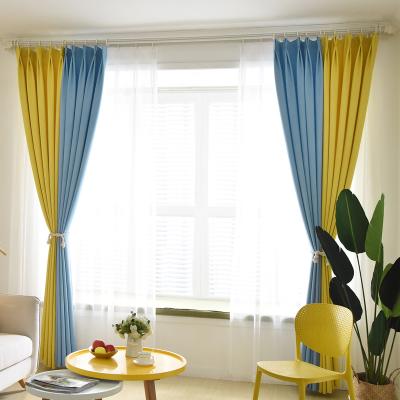 China Wholesale Plain Double Color Hemp Meteor Blackout Splice Blackout Blackout Cloth Curtains For Draperys for sale