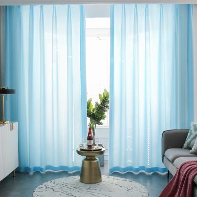 China Blackout Customized Sheer Voile Curtain In Home Soft Solid Sheer Curtains Semi Blackout Use for sale