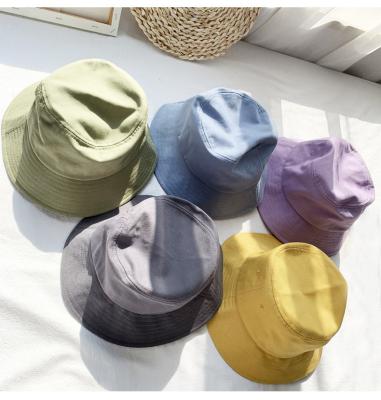 China Sun Protection Wholesale Price Adult Fashion High Quality Solid Color White Cotton Cheap Simple Bucket Hat for sale