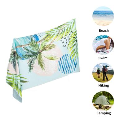 China Disposable Custom Design Printed Beach Towels Sand Free Beach Large Microfiber Towel for sale