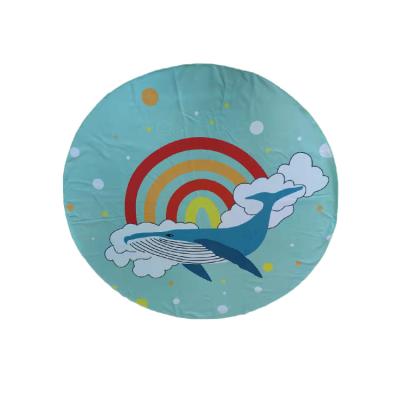 China Wholesale Promotion QUICK DRY Single Side Printed Round Beach Towel Mat for sale