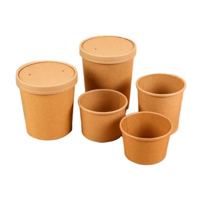 China 2022 New Product 8oz Biodegradable Paper Bowl With Lid Kraft Paper Bowl Nordic Bowls for sale