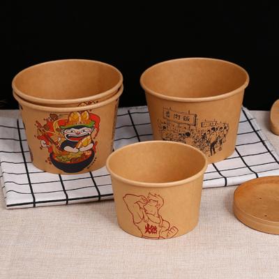 China Recyclable Custom High Quality Disposable Takeout Soup Cup Eco Friendly Paper Packaging Bowl With Lid for sale