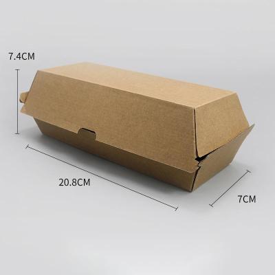 China Custom Disposable Eco-friendly Box 12x5x2 High Grade Country Kraft Paper Box Food Grade Fried Rice Wrapping Paper Box for sale