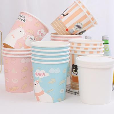 China Various Size Food Packaging Recyclable Eco Friendly Biodegradable Paper Cup Disposable Noodle Salad Bowl With Lid for sale