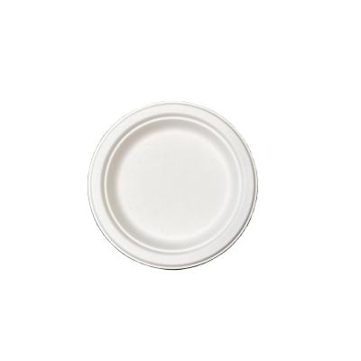 China 6 Inch Disposable Eco-Friendly Disposable Dishes Disposable Dishes For Party Sugarcane Bagasse Disposable Dishes for sale