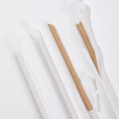 China Eco-friendly Custom Made Individual Packaging Oblique Cup 12mm*230mm 4 Layers Custom Coffee Sip Printed Drinking Paper Straws for sale