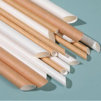 China Eco-friendly Healthy Individual Packing Oblique Cut 8mm*230mm 4 Layers Leopard Paper White Straw for sale