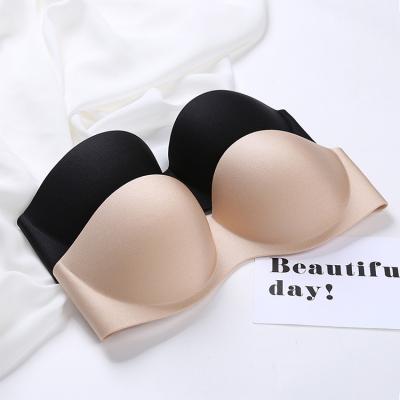 China Half lift up high quality one-piece one-piece cup bra women's wedding dress strapless backless smooth underwear for sale