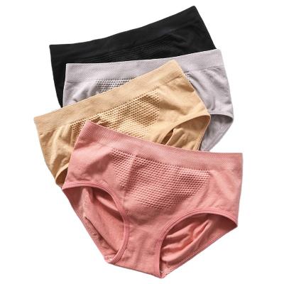 China 3D Briefs Anti-Static Seamless Honeycomb Comfortable Hip Lift Tummy Contracting Sexy Cotton Women's Mid Waist Underwear Breathable Panties for sale