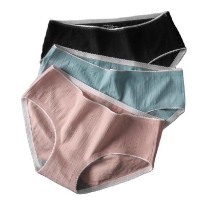 China Anti-Static Seamless Sexy Lace Mid Rise Cotton Panties Ladies Practical Functional Underwear for sale