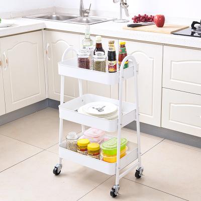 China Natural Hot Selling Amazon Rolling 3 Tier Storage Utility Cart Near Me Lockable 4 Wheel Storage Cart With 100% Security for sale