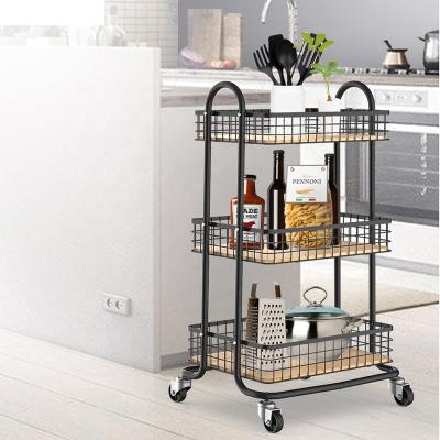 China Living Room/Kitchen/Bathroom Gridding Supplies Kitchen Trolley Storage Cart Rolling Rolling Cart OEM/ODM 3 With High Quality for sale