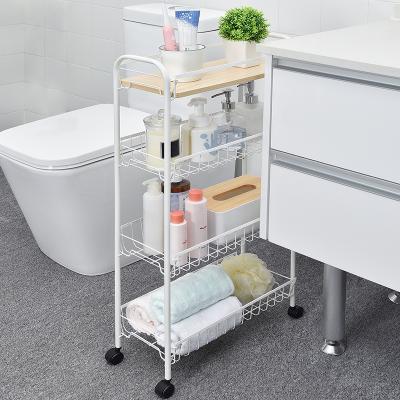 China Kitchen/Bathroom/Bedroom Storage Cart To Fit Between Washer And Dryer, Slim Vertical Bathroom Storage Cart 4 Tier Utility Organizer for sale