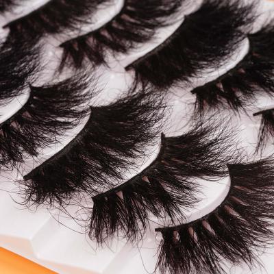 China Hot Sale USA Thick 100% Real Mink Fur Eyelashes Wholesale Lash Box Packaging Custom 25mm Seller Mink Eyelash Full Strip Fluffy for sale