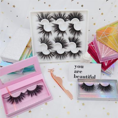 China Long Natural Lashes 3d 25mm 5d Wholesaler Lashes Eyelash Packaging Box Full Strip Lashes (Old) Group Lashes Custom Your Logo for sale