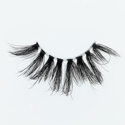 China High Quality 100% Private Label 25mm Mink Fur Lashes Clear 5D Strip Natural Soft Mink Eyelashes for sale