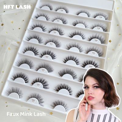 China OEM Crisscross Eyelash Seller Your Brand Customized Paper Boxes Fluffy Fake Lashes Packaging Faux Mink Eyelashes for sale