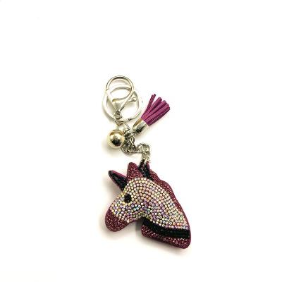 China Key Product Quality Rhinestone Buckle Crystal Animal Key Chain Key Chain for sale