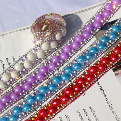 China Flatback Export Quality Commodities 1.5cmx5 yards Long Rhinestone Tassel Trim Chain for sale