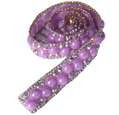 China Hot Flatback Products Sold 1.5cmx5 Yards Long Decorative Rhinestone Trim Online for sale