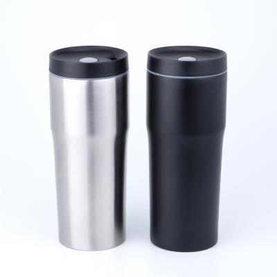 China Best Viable Selling 16 Ounce Personalized Black Stainless Steel Vacuum Insulated Skinny Tumbler Drinking Cups for sale