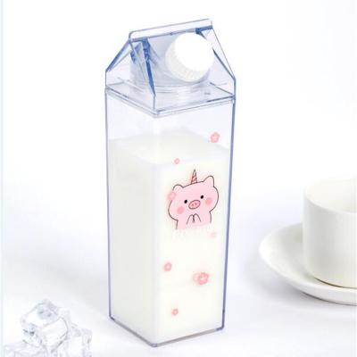 China Sale 500ML Plastic Milk Bottle Viable Cardboard Hot Water Bottle In The Shape Of Milk Storage Bottle for sale