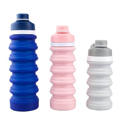 China 2020 Viable Environmental Hot Selling Outdoor Portable Collapsible Cup Silicone Water Sport Retractable Water Bottle for sale