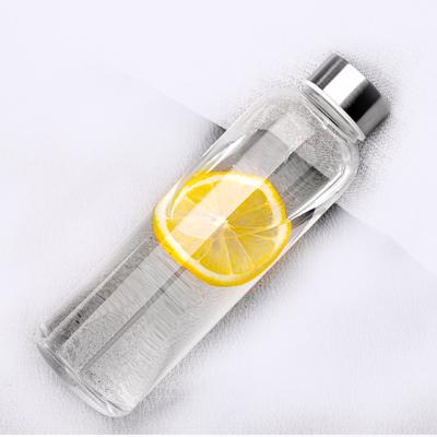 China Viable Promotional Custom Logo 500ml Drinking Glass Custom Water Bottle With Screw Cap for sale