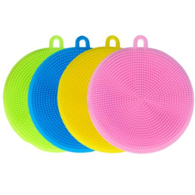 China Stocked Multipurpose Kitchen Silicone Dishwashing Brush For Dish Pot And Veggies Fruit Non-Stick Pan for sale