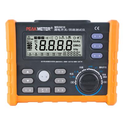 China Peakmeter PM5910 Digital Multifunctional Resistance RCD Loop Tester High Reliability And Safety Measurement 194*150*72mm for sale