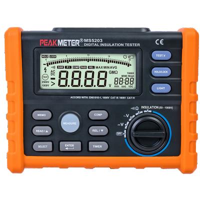 China Peakmeter MS5203 DC AC 750V Insulation Resistance Digital Multimeter Resistance Insulate Tester Analog MS5203 Measurement for sale