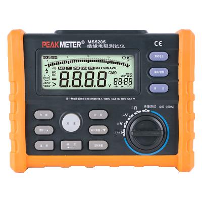 China MS5205 megger Voltage Digital Insulation Tester 1000 Resistance 2500v Insulate Tester Multimeter Analog MS5205 Low Voltage Indication for sale