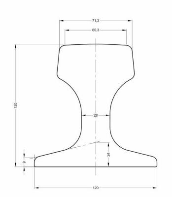 China Alibaba Low Cost U71Mn kp70 QU70 Railway Hoist Rail Steel Rail for sale