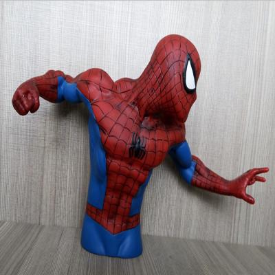 China Gift OEM marvel superhero spiderman model toys plastic figure coin bank for sale