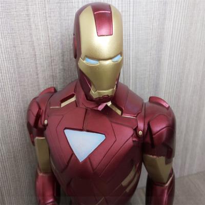 China Custom Toys Superhero Gift Marvel Action Number Plastic Ironman Coin Bank for sale