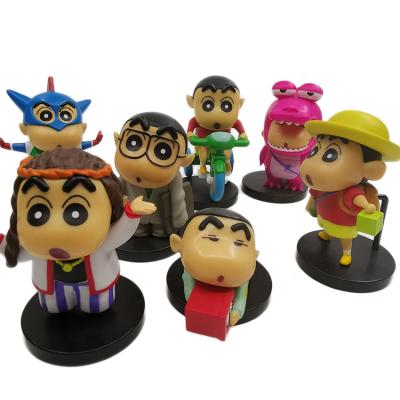 China Cartoon Toy Custom Small Plastic Pencil Shinchan Japanese Anime Figures for sale