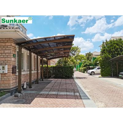 China Rain/Sun/Snow Quality Shading Ensured Carport Waterproof Outdoor Polycarbonate Single Porch Cover Custom Metal Sheds for sale