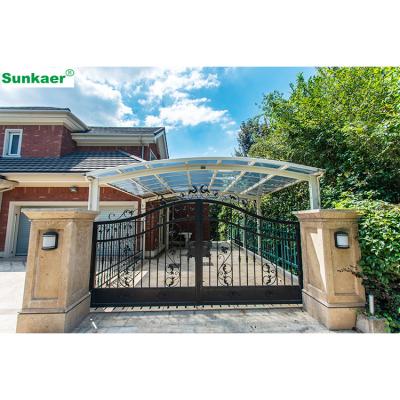 China Shading rain/sun/snow hot sale goods in parking lot resistance running structure rust parking shade pergola for sale