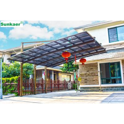 China Cheap Car Shade Aluminum Polycarbonate Rain/Sun Shelter/Snow Tent Parking Thrown Gazebo Car Port Parking Kits for sale