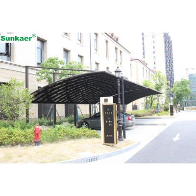 China Shade of new high factory rain/sun/transparent snow design sun shade outdoor garage parking lot lightweight aluminum simple garden patio for sale