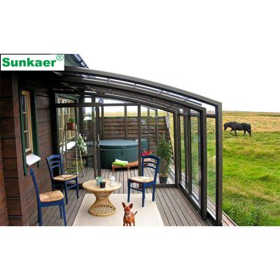 China Modern Hot Selling Transparent Polycarbonate Sheet One Way Retractable Sunrooms for sale