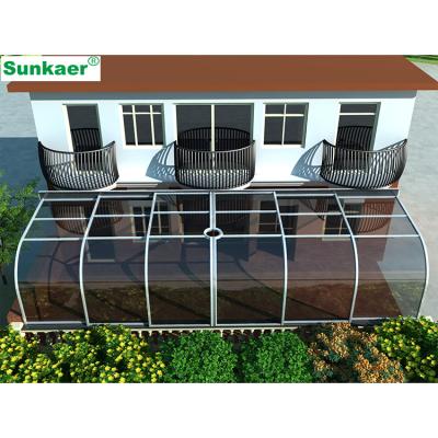 China Modern Good Quality Outdoor Aluminum Retractable Pergola Sunroom Balcony Glass Patio Sunroom for sale