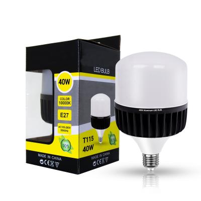 China Warehouse AC85-265V Dalam Bentuk T Bohlam Lampu Led E27/B22/E40 20W/30W/40W/50W/60W Lampu LED Bulb High Power Energy Saving Light for sale