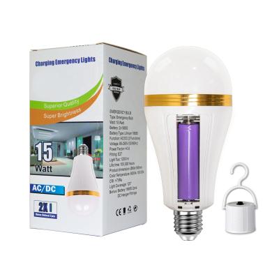 China 110V Rechargeable Led Bulb Home Emergency AC Smart E27 B22 15W Lampada With Hook Portable Camping Super Bright Outdoor Led Bulb for sale