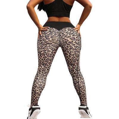 China 2021 hi tok hi tok hi waist yoga pants women gym sport leopard print breathable sport active leggings for sale