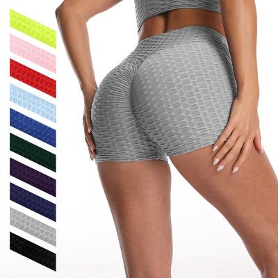 China Wholesale Breathable High Running Tight Running Sports Yoga Shorts Honeycomb Waist Shorts Summer Yoga Shorts Pants Pants Wholesale for sale