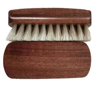 China Shoe Sabini Wooden Handle Shoes Shine Brush Polish Bristle Horse Hair Buffing Brush for sale