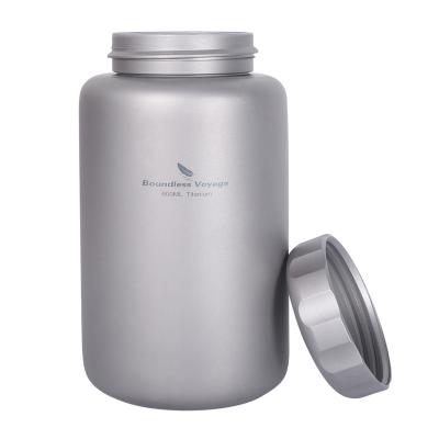 China Mountain American Pure Titanium Outdoor Portable Pot Kettle Large Capacity Camping Bottle Water Cup Style Single Layer Camping Tea for sale