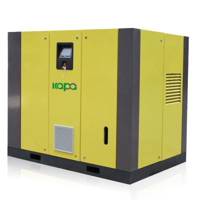 China Lubricated Professional Horizontal 75KW /8 BAR PM VSD Double Stage Low Power Double Screw Air Compressor for sale